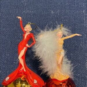 Marilyn Monroe set of 2 Christmas ornaments